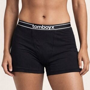 TomboyX 4.5” Trunks Black Boxer Briefs Unisex Large Gender Neutral NEW